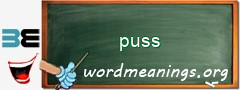 WordMeaning blackboard for puss